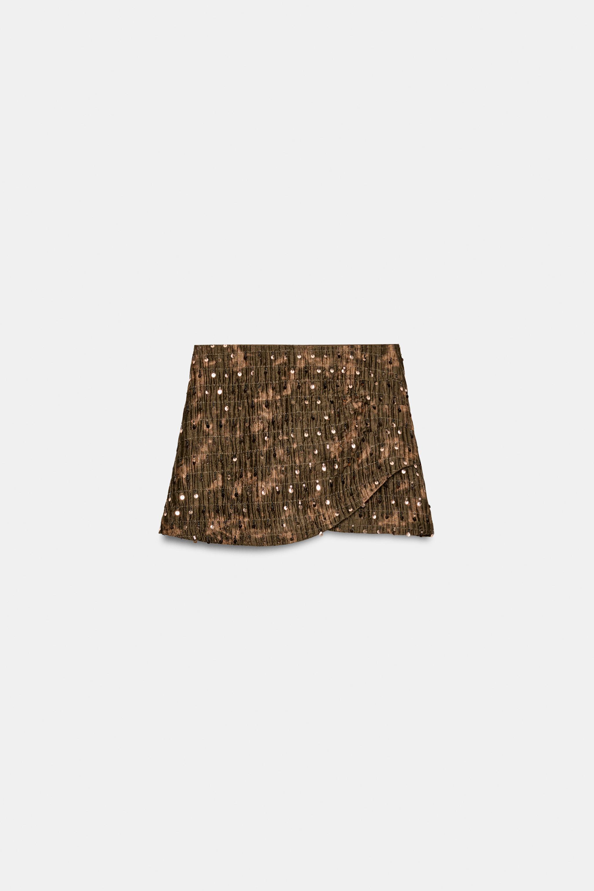 JUPE-PANTALON CROISÉE À PAILLETTES